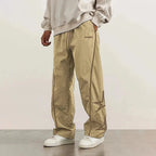 American Casual Baggy Pants Men Cargo Trousers High Street Drawstring Workwear Trendy Loose Versatile Straight Wide-Leg Pants Lounj 