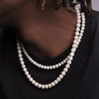Pearl Necklace Men Simple Handmade Strand Bead Necklace 2022 New Trendy Men Jewelry for Women Girls Wedding Banquet Necklaces Lounj 